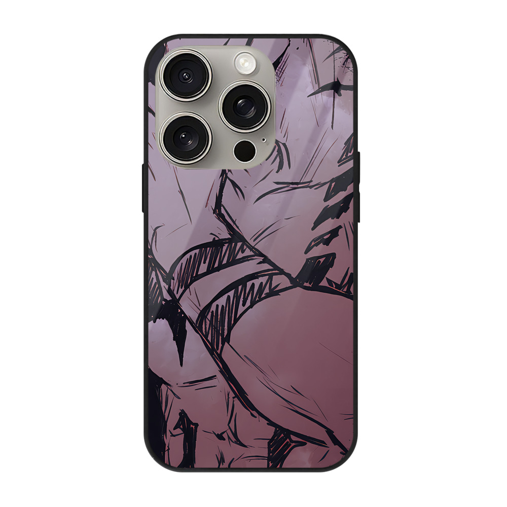 （画像用） 呪術廻戦 Jujutsu Kaisen 【iPhone15Pro対応】スマホケース 耐衝撃＆黄変防止 背面ガラス