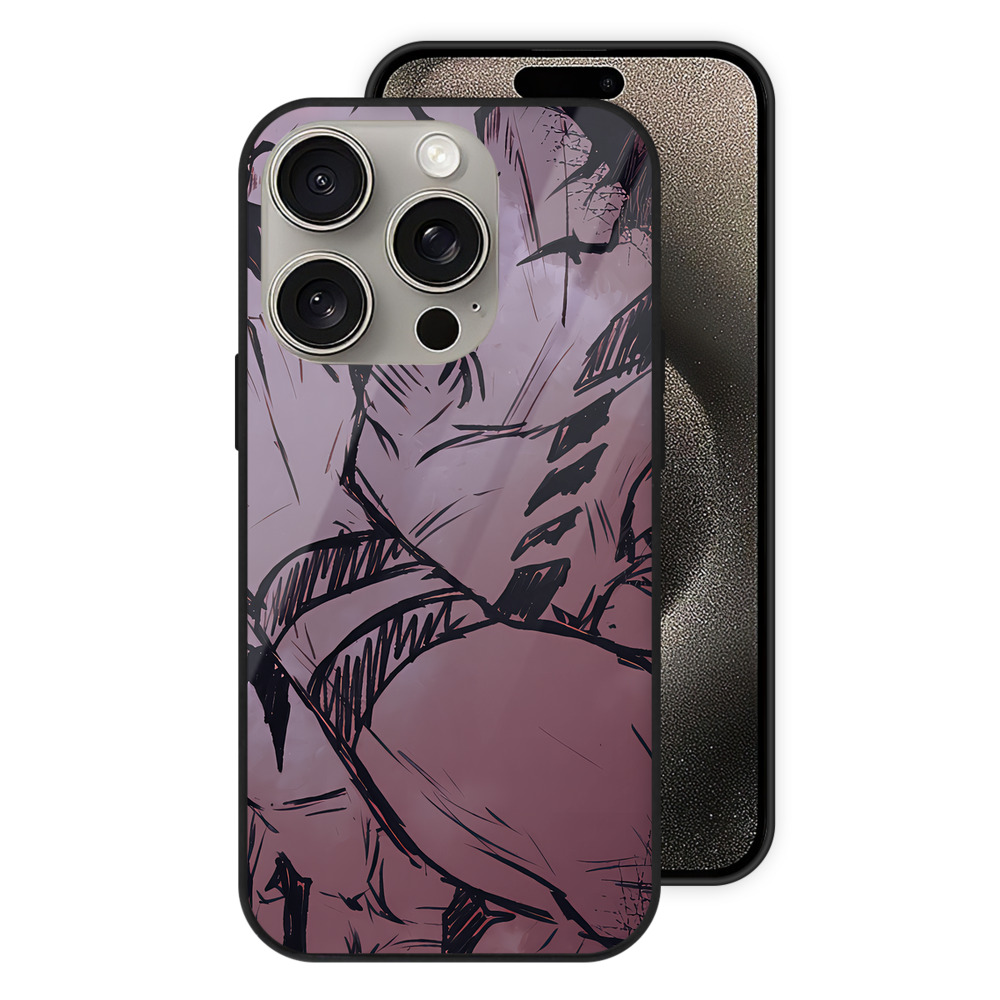 （画像用） 呪術廻戦 Jujutsu Kaisen 【iPhone15Pro対応】スマホケース 耐衝撃＆黄変防止 背面ガラス