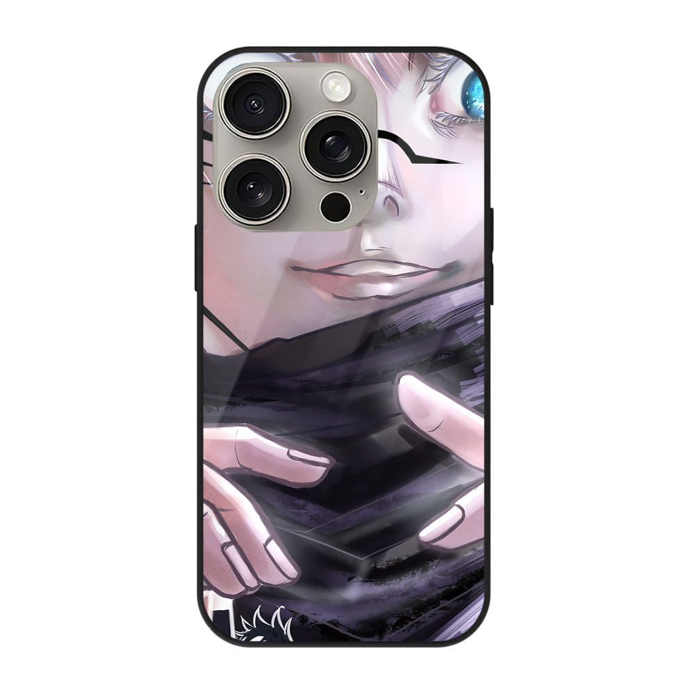 （画像用） 呪術廻戦 Jujutsu Kaisen 【iPhone15Pro対応】スマホケース 耐衝撃＆黄変防止 背面ガラス