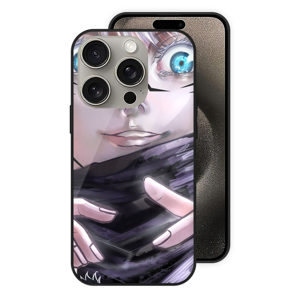 （画像用） 呪術廻戦 Jujutsu Kaisen 【iPhone15Pro対応】スマホケース 耐衝撃＆黄変防止 背面ガラス