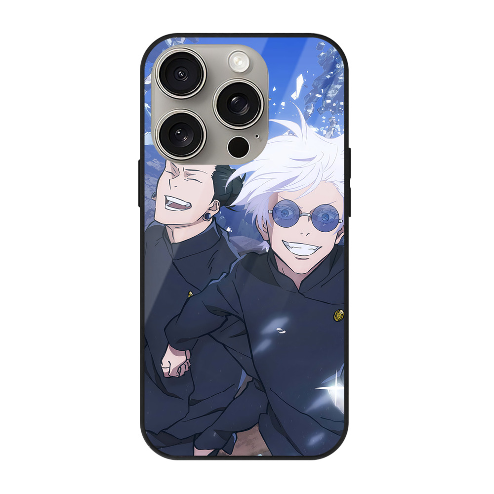 （画像用） 呪術廻戦 Jujutsu Kaisen 【iPhone15Pro対応】スマホケース 耐衝撃＆黄変防止 背面ガラス
