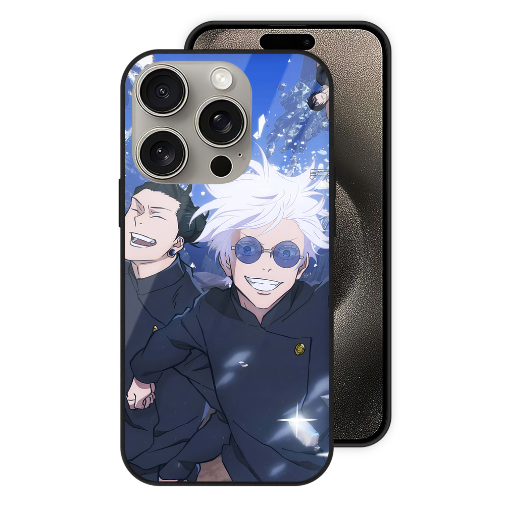 （画像用） 呪術廻戦 Jujutsu Kaisen 【iPhone15Pro対応】スマホケース 耐衝撃＆黄変防止 背面ガラス