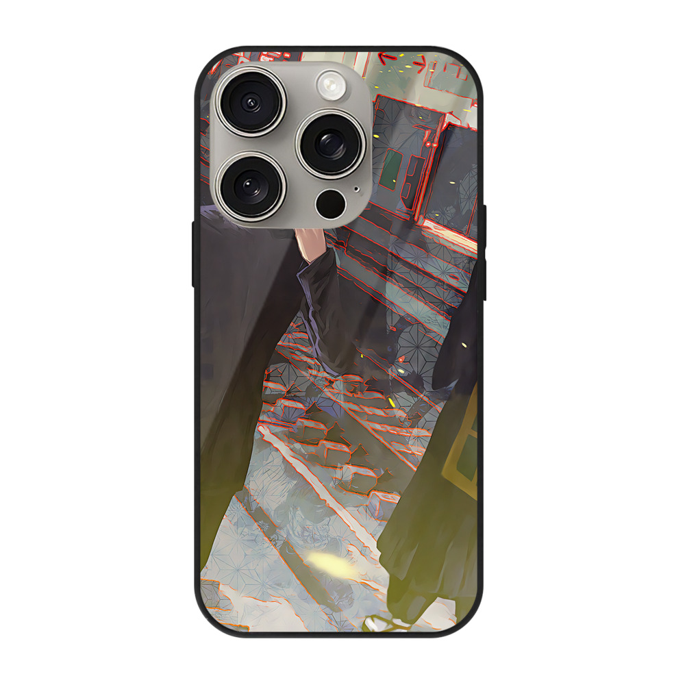 （画像用） 呪術廻戦 Jujutsu Kaisen 【iPhone15Pro対応】スマホケース 耐衝撃＆黄変防止 背面ガラス