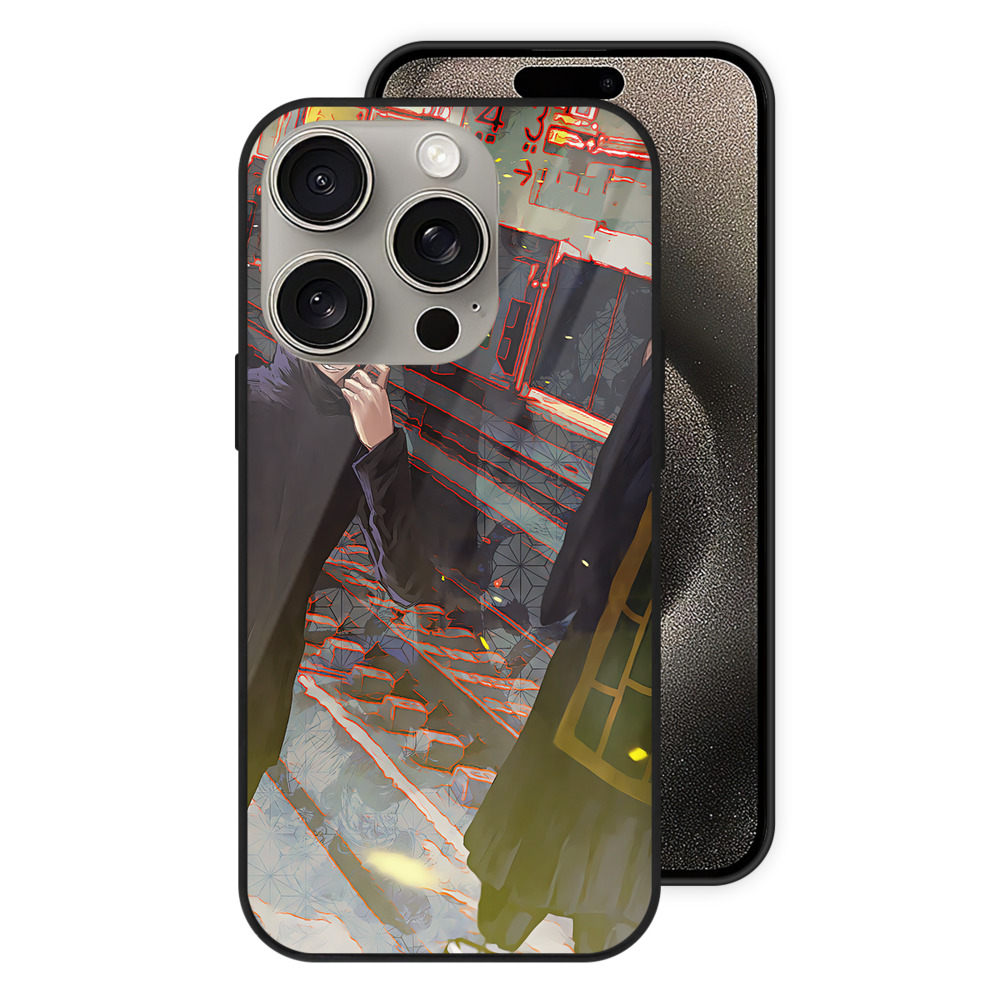 （画像用） 呪術廻戦 Jujutsu Kaisen 【iPhone15Pro対応】スマホケース 耐衝撃＆黄変防止 背面ガラス