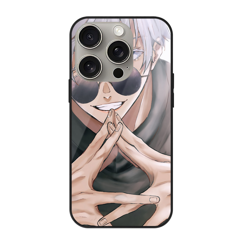 （画像用） 呪術廻戦 Jujutsu Kaisen 【iPhone15Pro対応】スマホケース 耐衝撃＆黄変防止 背面ガラス