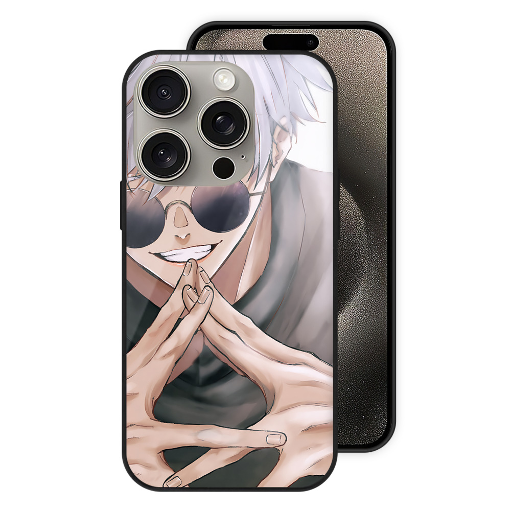 （画像用） 呪術廻戦 Jujutsu Kaisen 【iPhone15Pro対応】スマホケース 耐衝撃＆黄変防止 背面ガラス