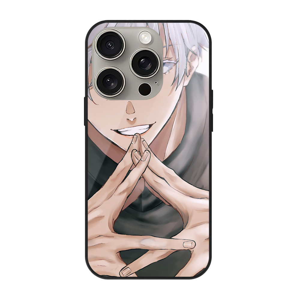 （画像用） 呪術廻戦 Jujutsu Kaisen 【iPhone15Pro対応】スマホケース 耐衝撃＆黄変防止 背面ガラス