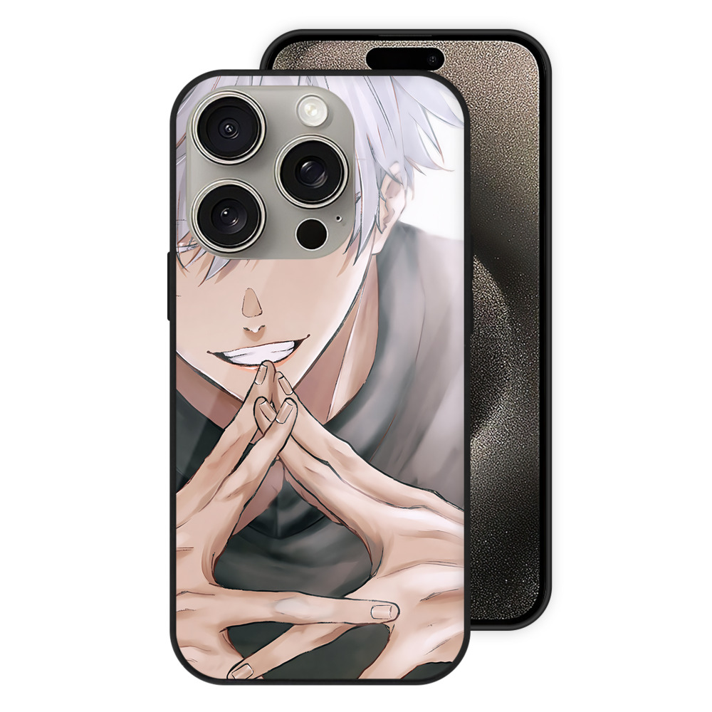 （画像用） 呪術廻戦 Jujutsu Kaisen 【iPhone15Pro対応】スマホケース 耐衝撃＆黄変防止 背面ガラス