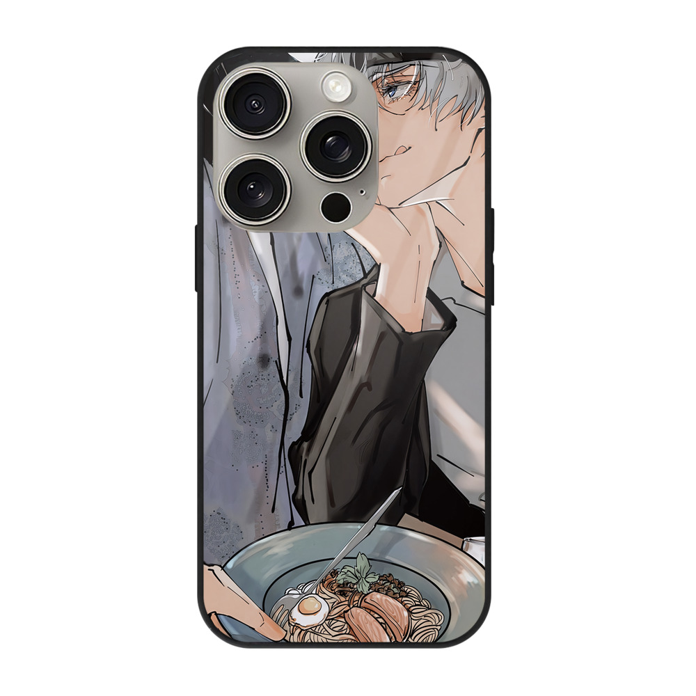 （画像用） 呪術廻戦 Jujutsu Kaisen 【iPhone15Pro対応】スマホケース 耐衝撃＆黄変防止 背面ガラス
