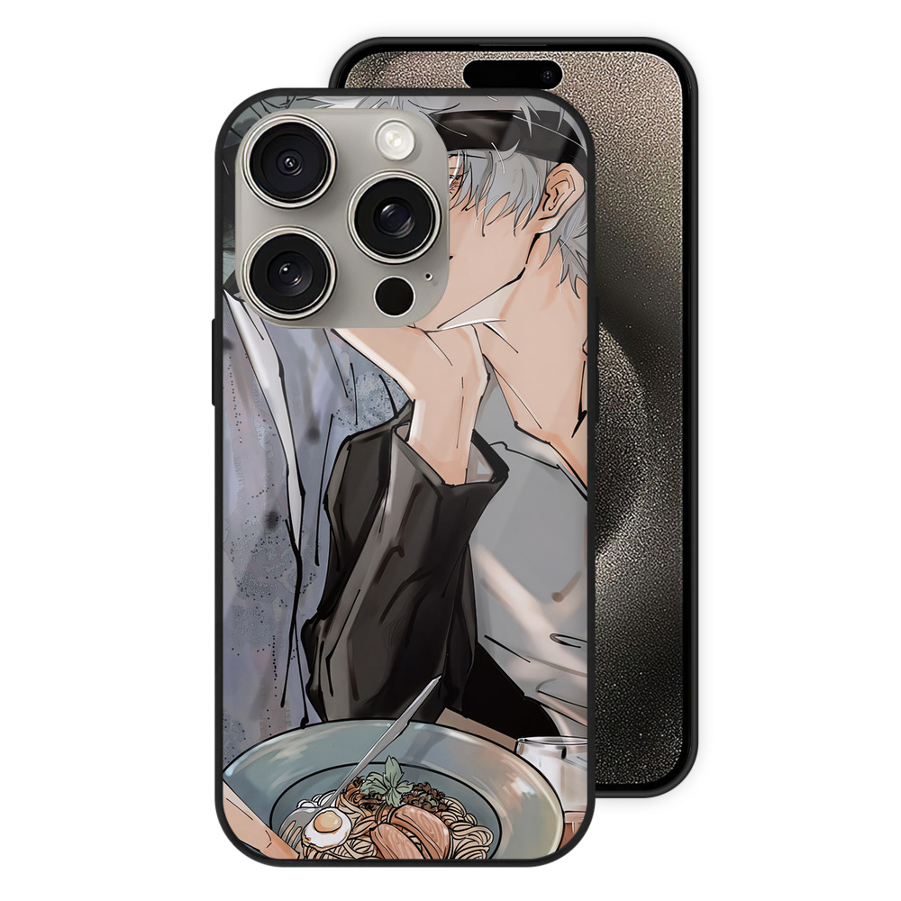（画像用） 呪術廻戦 Jujutsu Kaisen 【iPhone15Pro対応】スマホケース 耐衝撃＆黄変防止 背面ガラス