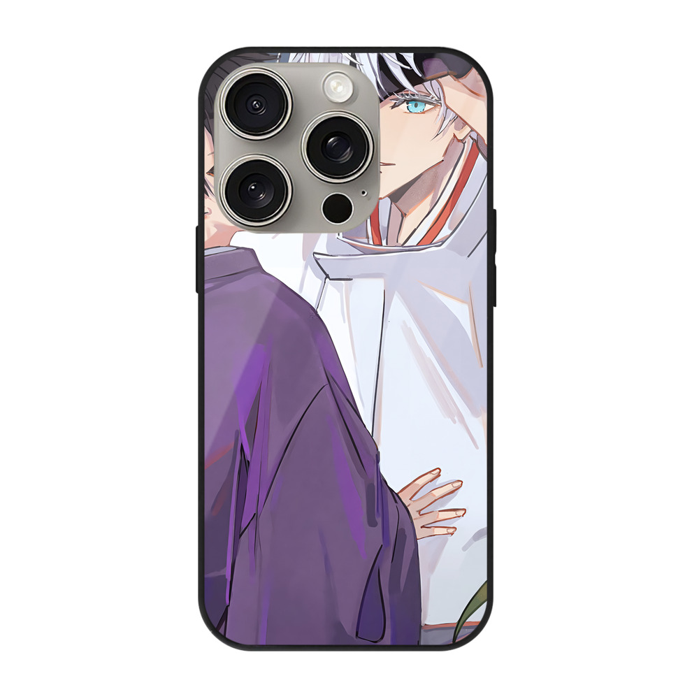 （画像用） 呪術廻戦 Jujutsu Kaisen 【iPhone15Pro対応】スマホケース 耐衝撃＆黄変防止 背面ガラス