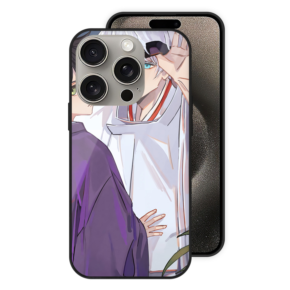 （画像用） 呪術廻戦 Jujutsu Kaisen 【iPhone15Pro対応】スマホケース 耐衝撃＆黄変防止 背面ガラス