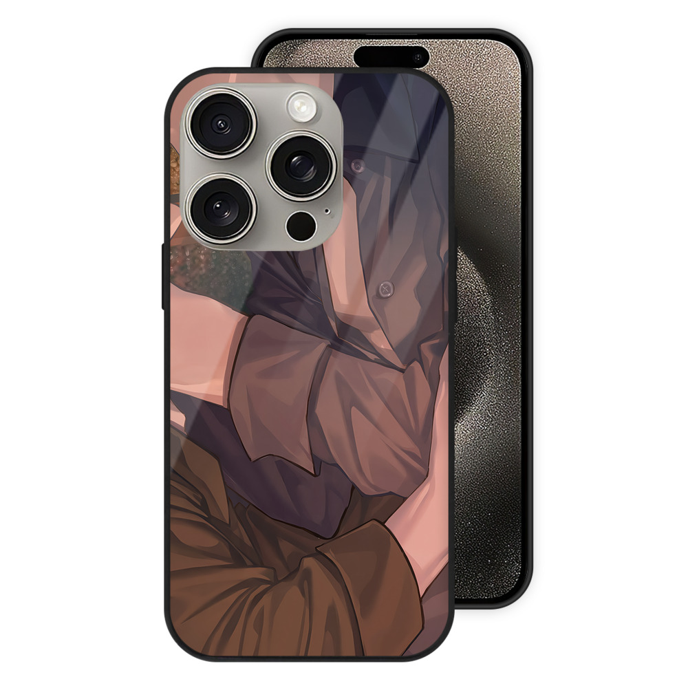 （画像用） 呪術廻戦 Jujutsu Kaisen 【iPhone15Pro対応】スマホケース 耐衝撃＆黄変防止 背面ガラス
