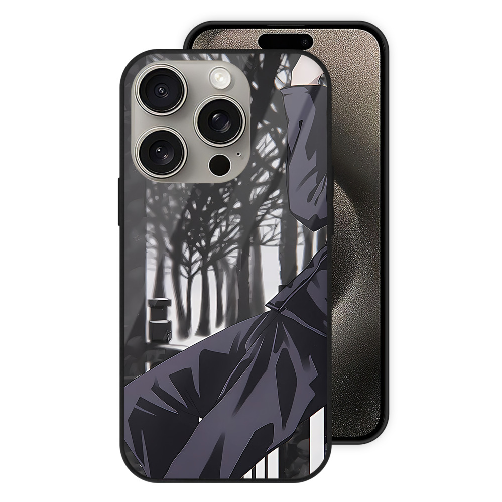 （画像用） 呪術廻戦 Jujutsu Kaisen 【iPhone15Pro対応】スマホケース 耐衝撃＆黄変防止 背面ガラス