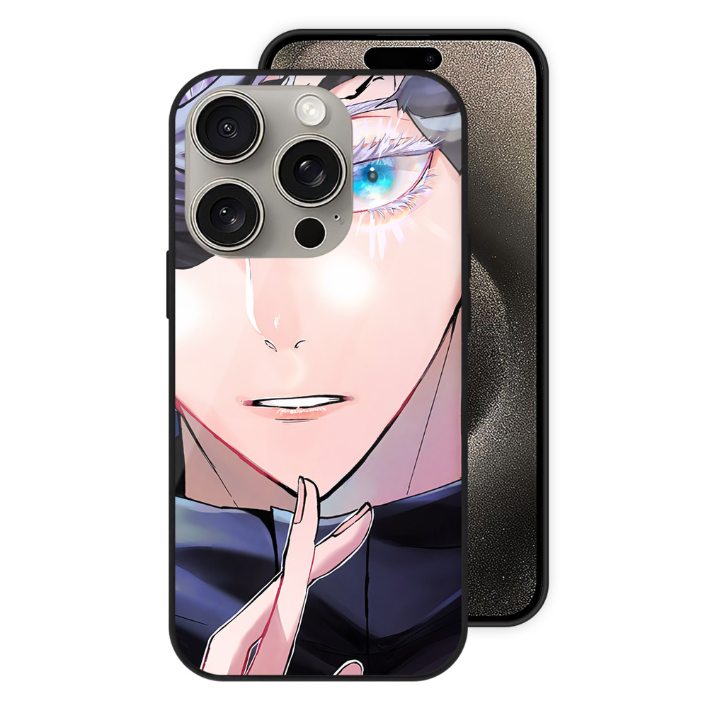 （画像用） 呪術廻戦 Jujutsu Kaisen 【iPhone15Pro対応】スマホケース 耐衝撃＆黄変防止 背面ガラス