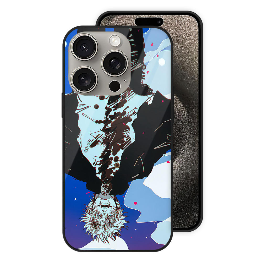（画像用） 呪術廻戦 Jujutsu Kaisen 【iPhone15Pro対応】スマホケース 耐衝撃＆黄変防止 背面ガラス
