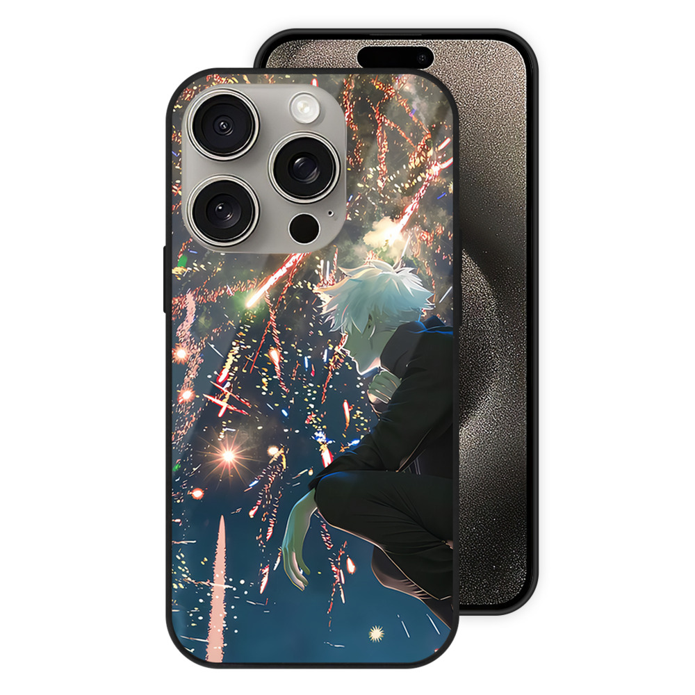 （画像用） 呪術廻戦 Jujutsu Kaisen 【iPhone15Pro対応】スマホケース 耐衝撃＆黄変防止 背面ガラス