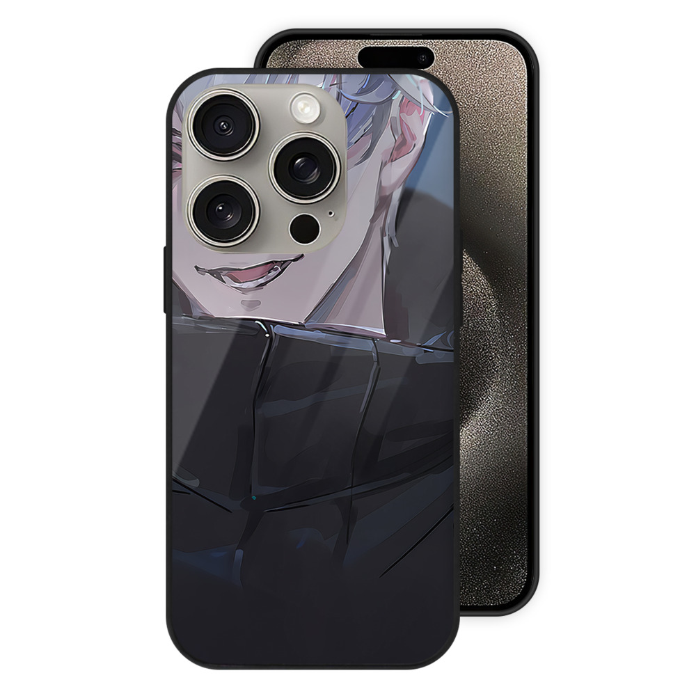 （画像用） 呪術廻戦 Jujutsu Kaisen 【iPhone15Pro対応】スマホケース 耐衝撃＆黄変防止 背面ガラス