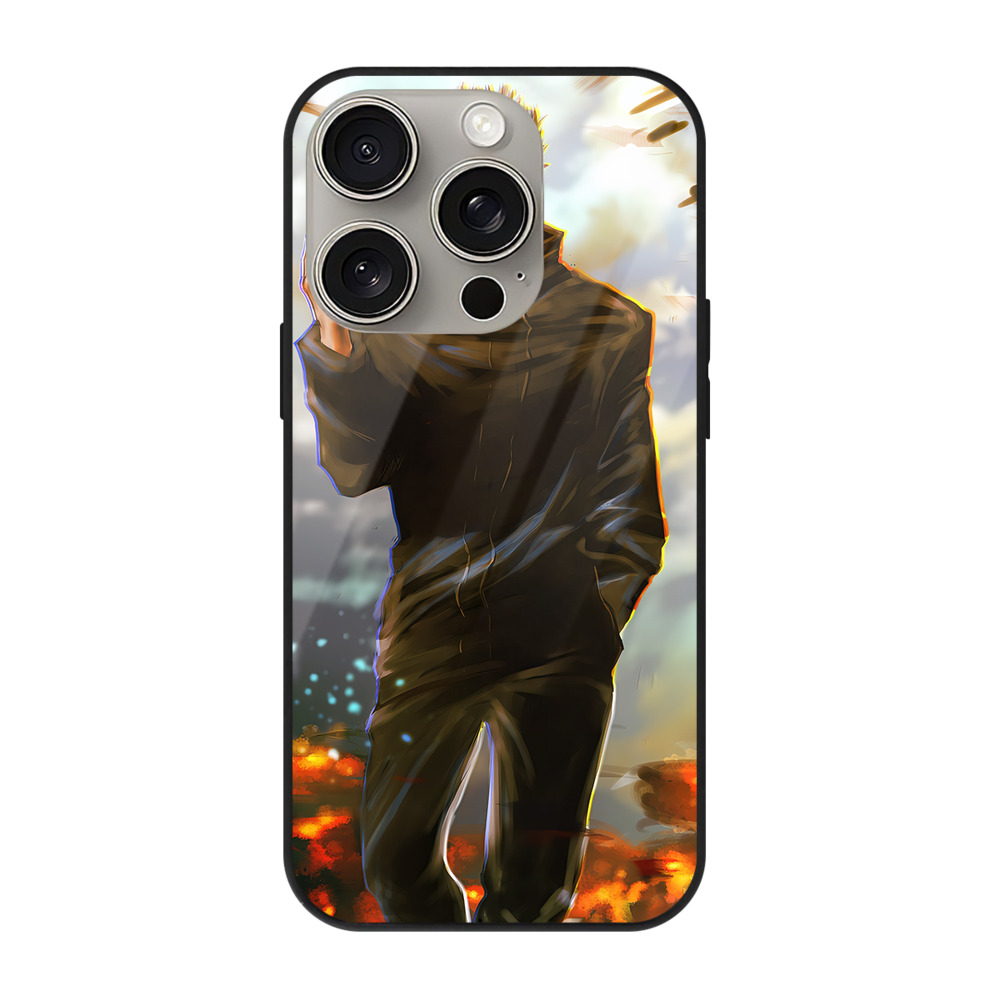 （画像用） 呪術廻戦 Jujutsu Kaisen 【iPhone15Pro対応】スマホケース 耐衝撃＆黄変防止 背面ガラス