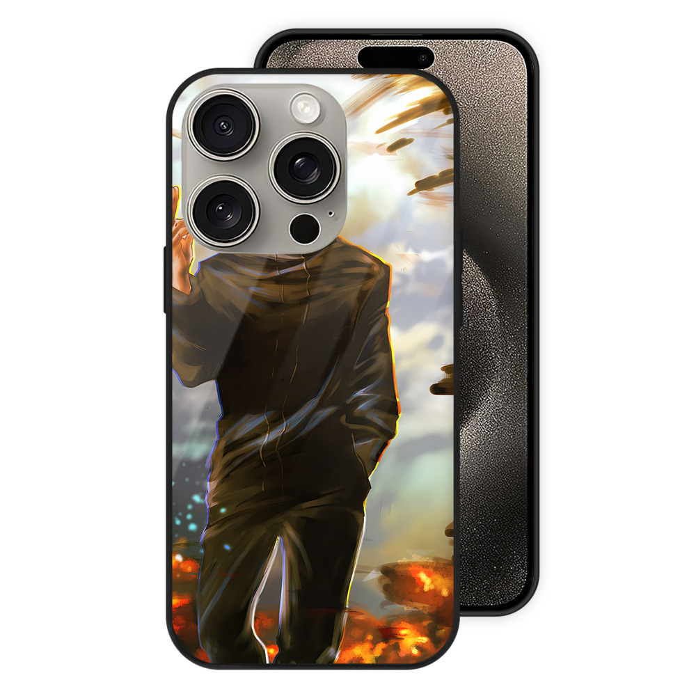 （画像用） 呪術廻戦 Jujutsu Kaisen 【iPhone15Pro対応】スマホケース 耐衝撃＆黄変防止 背面ガラス