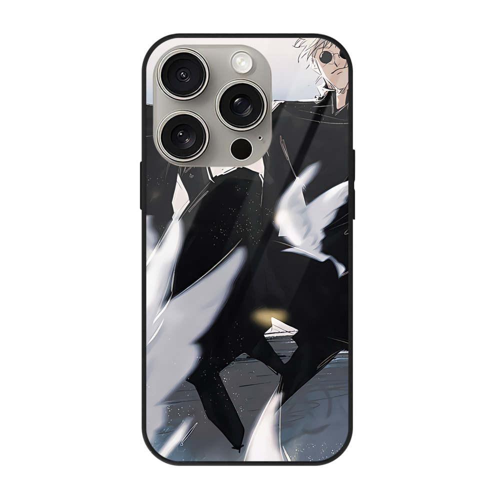 （画像用） 呪術廻戦 Jujutsu Kaisen 【iPhone15Pro対応】スマホケース 耐衝撃＆黄変防止 背面ガラス