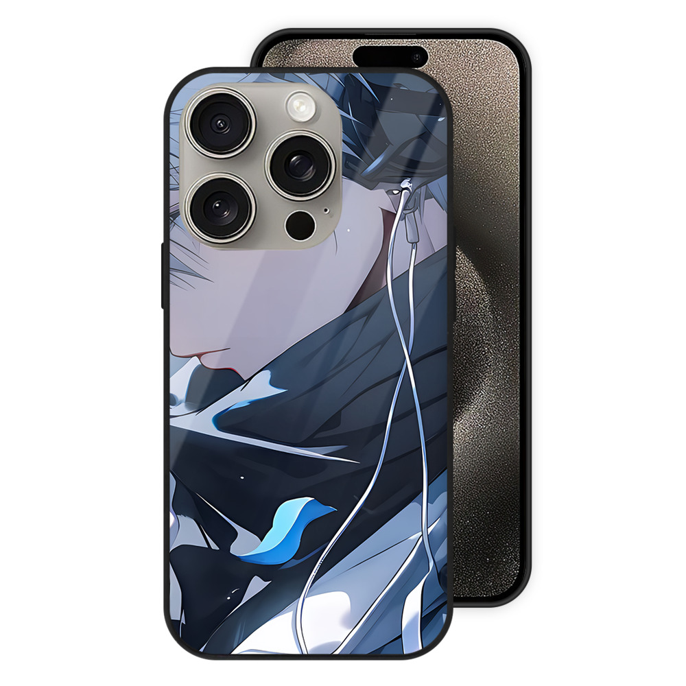 （画像用） 呪術廻戦 Jujutsu Kaisen 【iPhone15Pro対応】スマホケース 耐衝撃＆黄変防止 背面ガラス