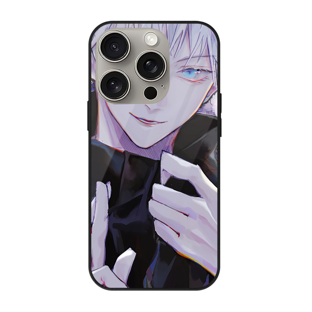 （画像用） 呪術廻戦 Jujutsu Kaisen 【iPhone15Pro対応】スマホケース 耐衝撃＆黄変防止 背面ガラス