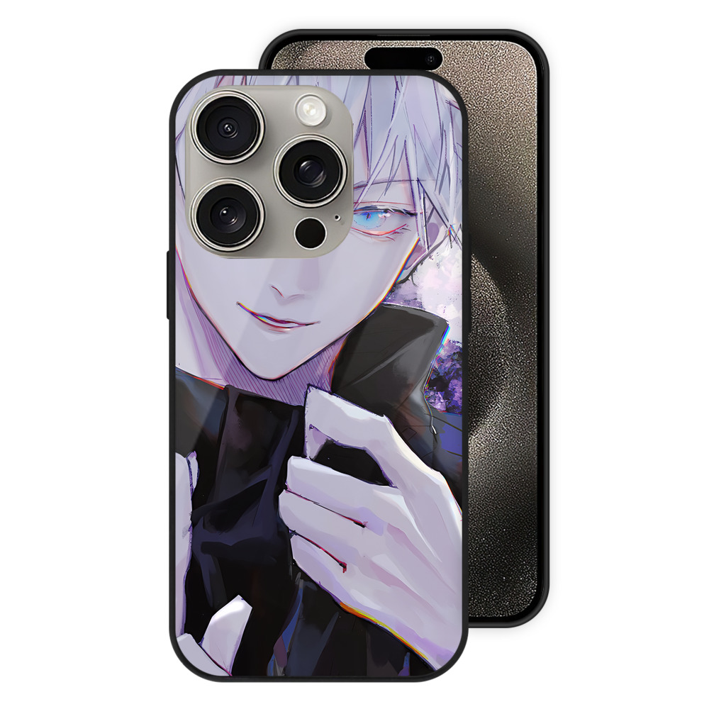 （画像用） 呪術廻戦 Jujutsu Kaisen 【iPhone15Pro対応】スマホケース 耐衝撃＆黄変防止 背面ガラス