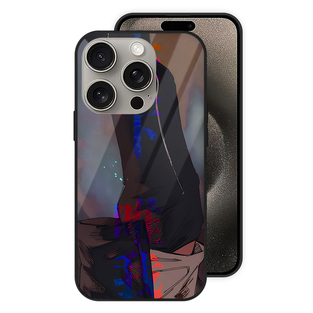 （画像用） 呪術廻戦 Jujutsu Kaisen 【iPhone15Pro対応】スマホケース 耐衝撃＆黄変防止 背面ガラス