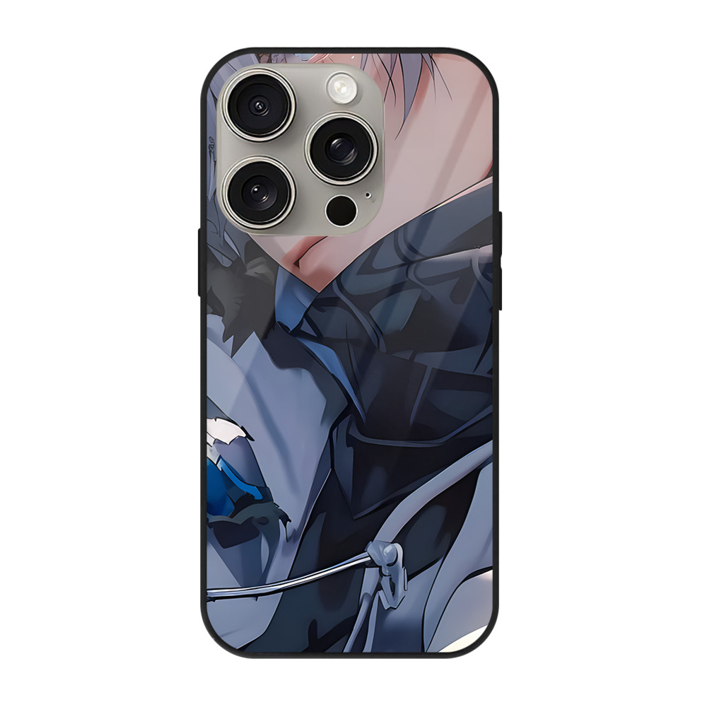 （画像用） 呪術廻戦 Jujutsu Kaisen 【iPhone15Pro対応】スマホケース 耐衝撃＆黄変防止 背面ガラス