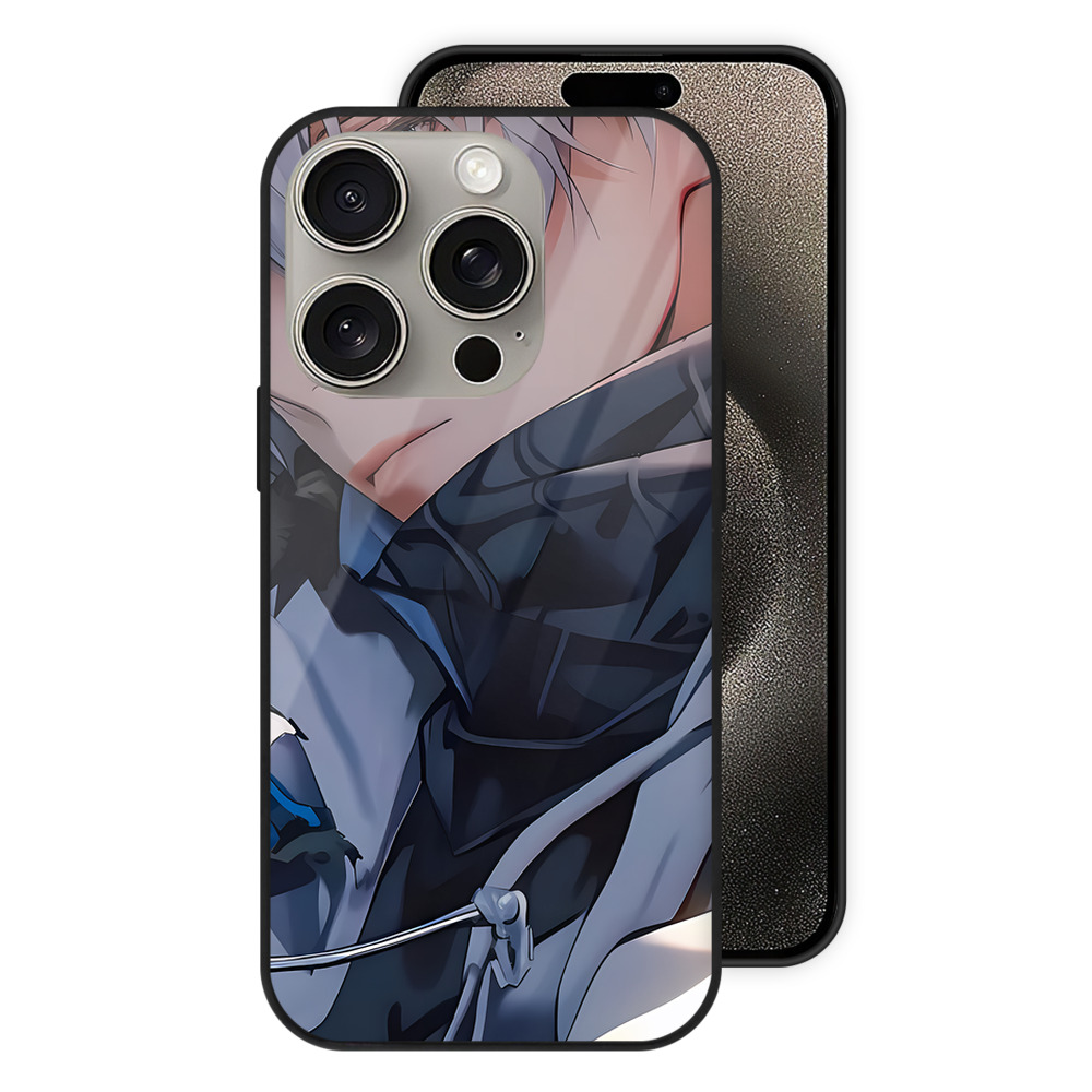 （画像用） 呪術廻戦 Jujutsu Kaisen 【iPhone15Pro対応】スマホケース 耐衝撃＆黄変防止 背面ガラス