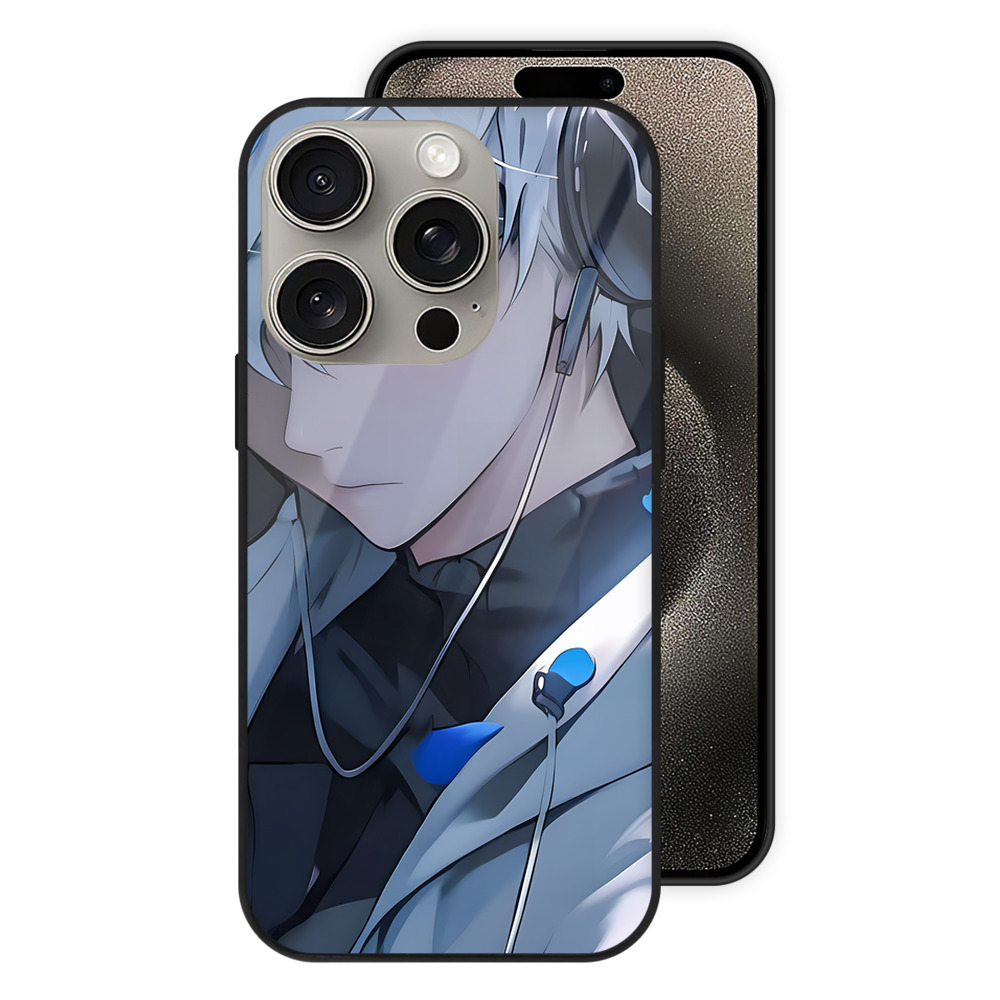（画像用） 呪術廻戦 Jujutsu Kaisen 【iPhone15Pro対応】スマホケース 耐衝撃＆黄変防止 背面ガラス