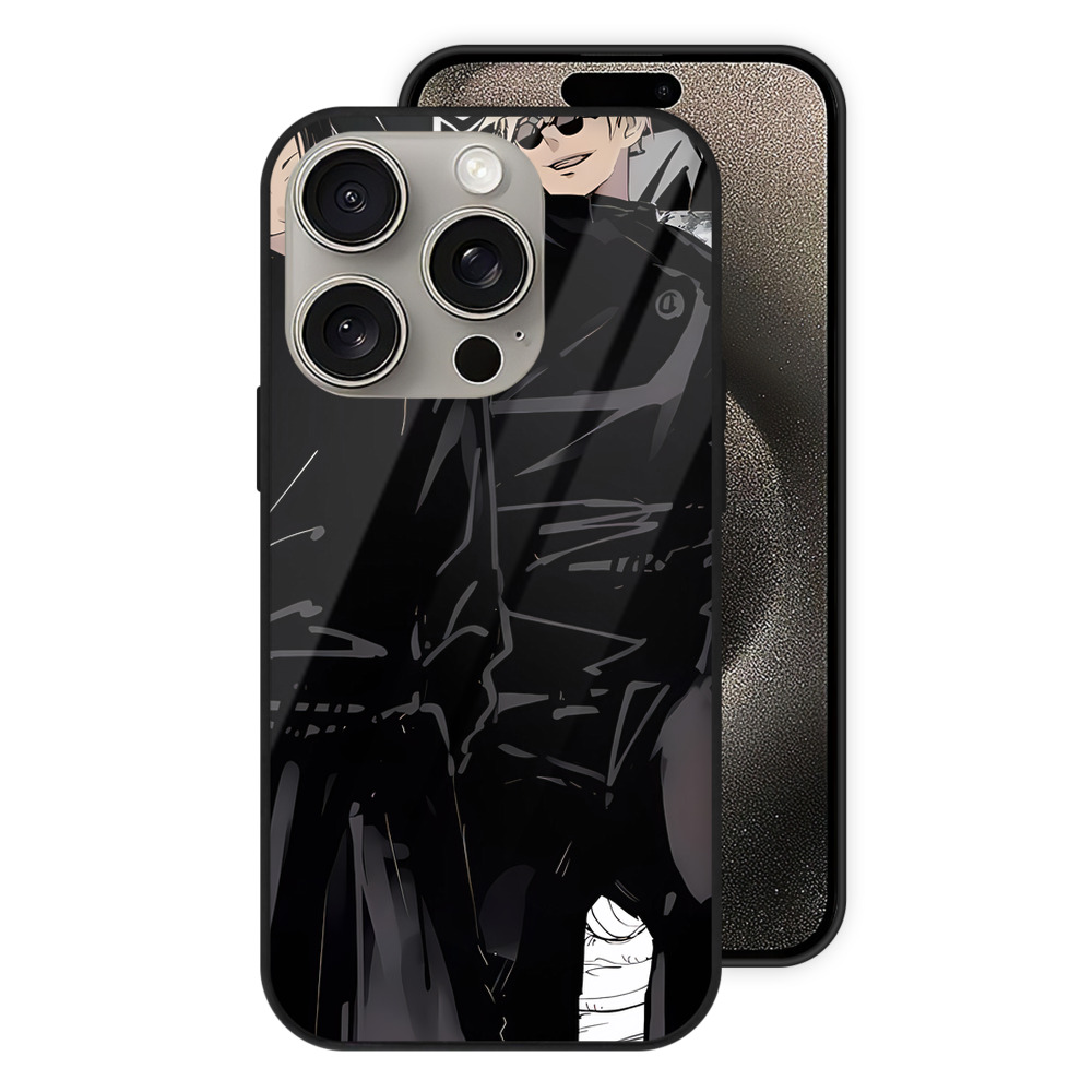 （画像用） 呪術廻戦 Jujutsu Kaisen 【iPhone15Pro対応】スマホケース 耐衝撃＆黄変防止 背面ガラス
