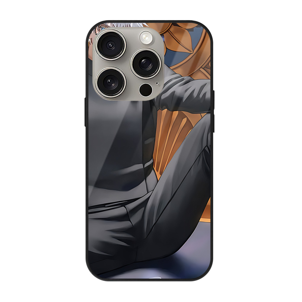 （画像用） 呪術廻戦 Jujutsu Kaisen 【iPhone15Pro対応】スマホケース 耐衝撃＆黄変防止 背面ガラス
