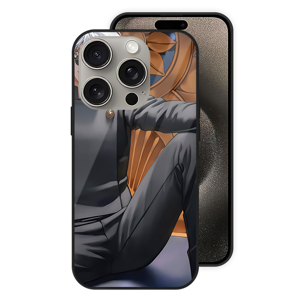 （画像用） 呪術廻戦 Jujutsu Kaisen 【iPhone15Pro対応】スマホケース 耐衝撃＆黄変防止 背面ガラス