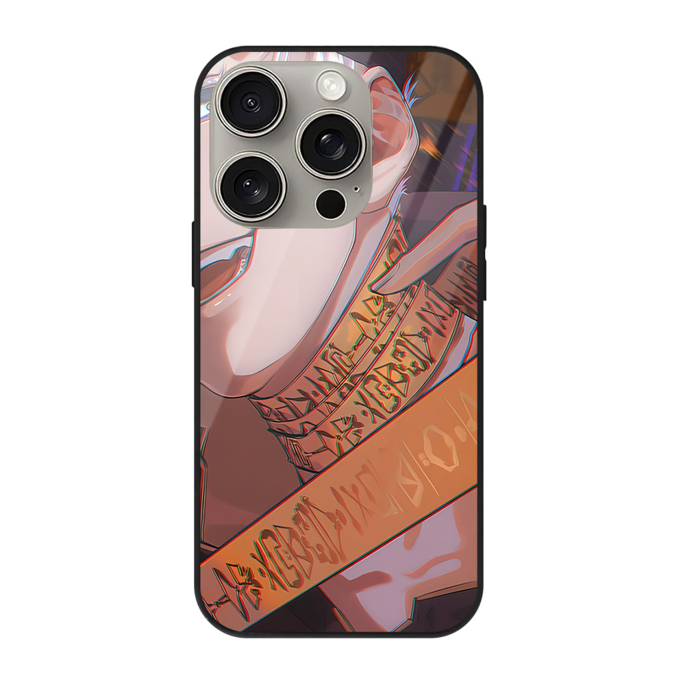 （画像用） 呪術廻戦 Jujutsu Kaisen 【iPhone15Pro対応】スマホケース 耐衝撃＆黄変防止 背面ガラス