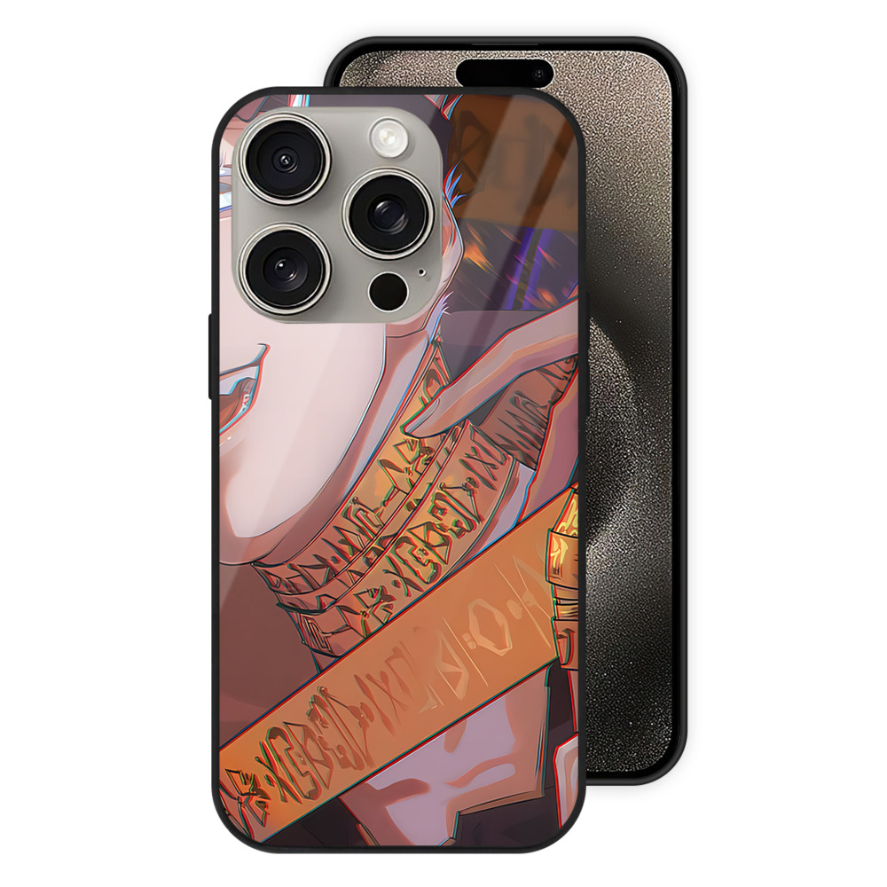 （画像用） 呪術廻戦 Jujutsu Kaisen 【iPhone15Pro対応】スマホケース 耐衝撃＆黄変防止 背面ガラス