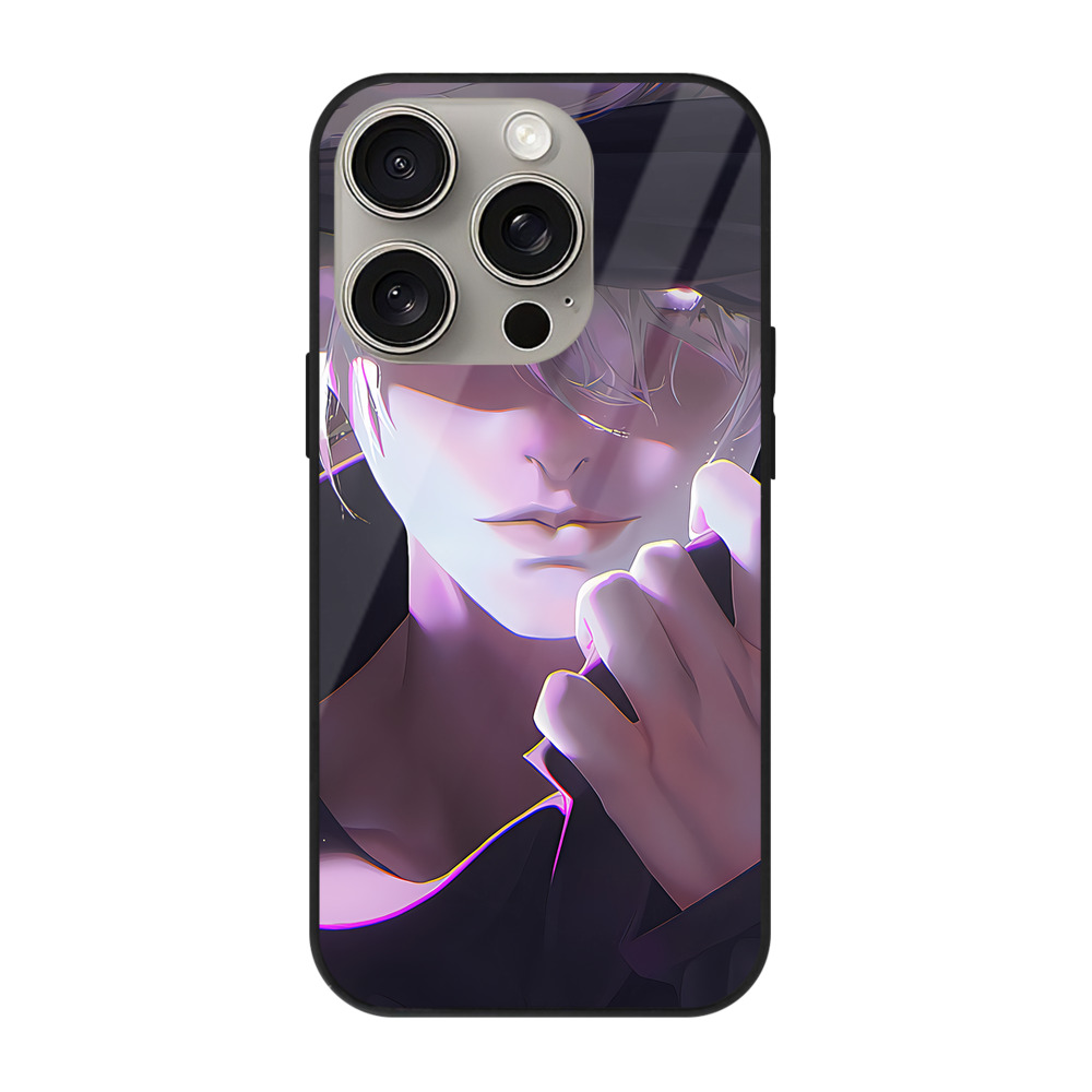 （画像用） 呪術廻戦 Jujutsu Kaisen 【iPhone15Pro対応】スマホケース 耐衝撃＆黄変防止 背面ガラス