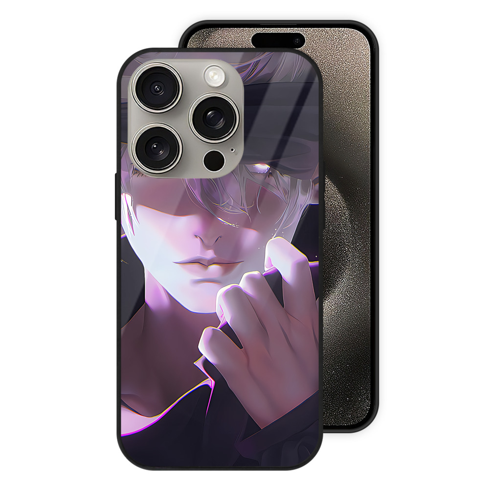 （画像用） 呪術廻戦 Jujutsu Kaisen 【iPhone15Pro対応】スマホケース 耐衝撃＆黄変防止 背面ガラス