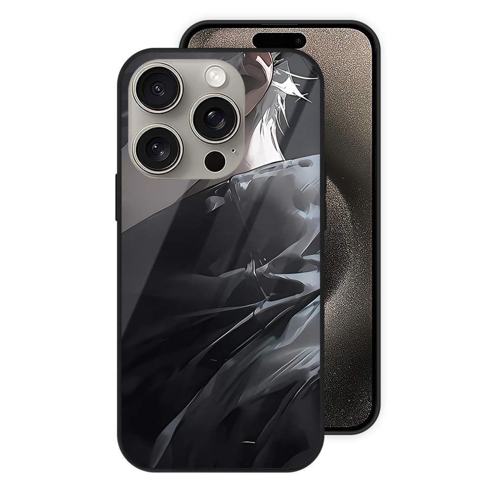 （画像用） 呪術廻戦 Jujutsu Kaisen 【iPhone15Pro対応】スマホケース 耐衝撃＆黄変防止 背面ガラス