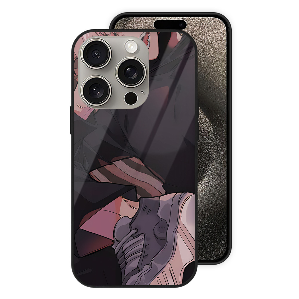 （画像用） 呪術廻戦 Jujutsu Kaisen 【iPhone15Pro対応】スマホケース 耐衝撃＆黄変防止 背面ガラス