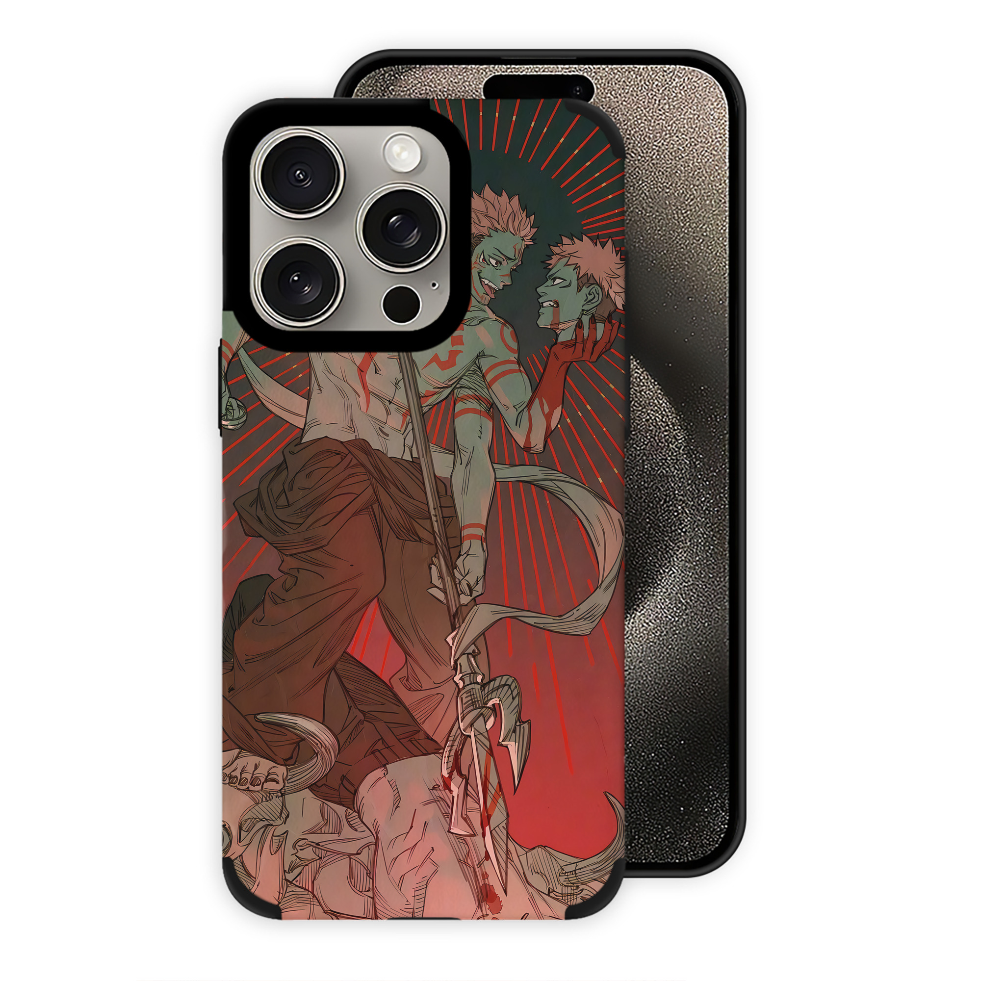 （画像用） 呪術廻戦 Jujutsu Kaisen 【iPhone15ProMax対応】 PUレザー スマホケース 耐衝撃＆黄変防止
