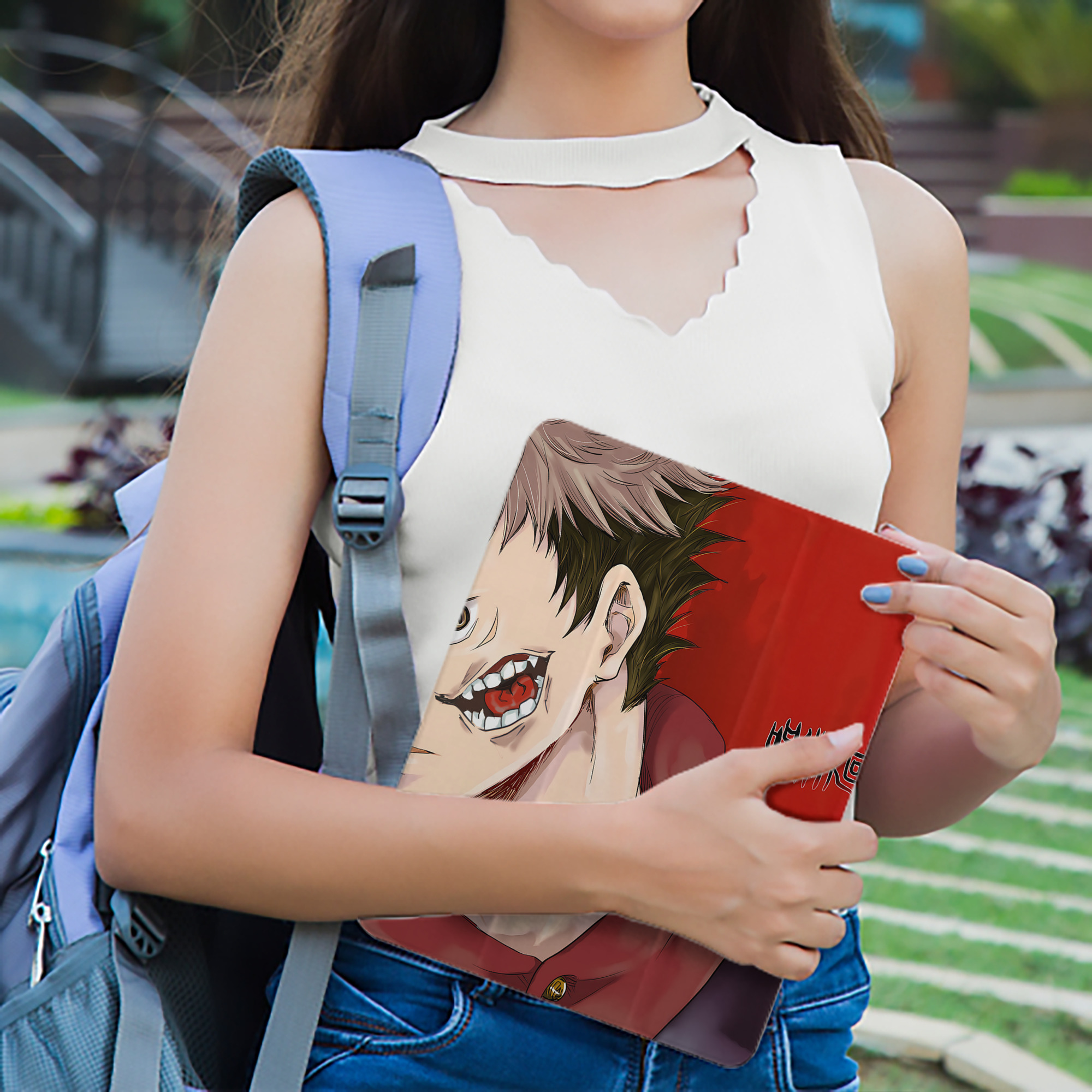 呪術廻戦 Jujutsu Kaisen IPad ケース ペン収納付き 三つ折りスタンド PUレザー×シリコン 対応機種9.5/10.5/10.9インチ