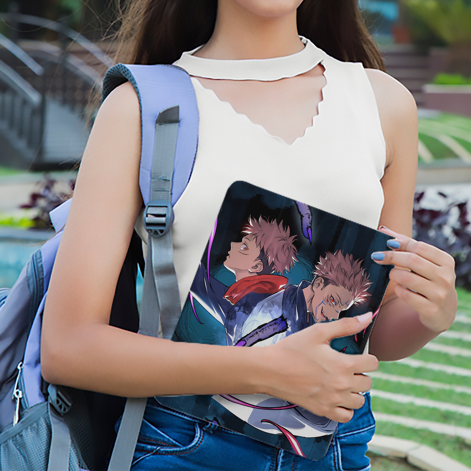呪術廻戦 Jujutsu Kaisen IPad ケース ペン収納付き 三つ折りスタンド PUレザー×シリコン 対応機種9.5/10.5/10.9インチ