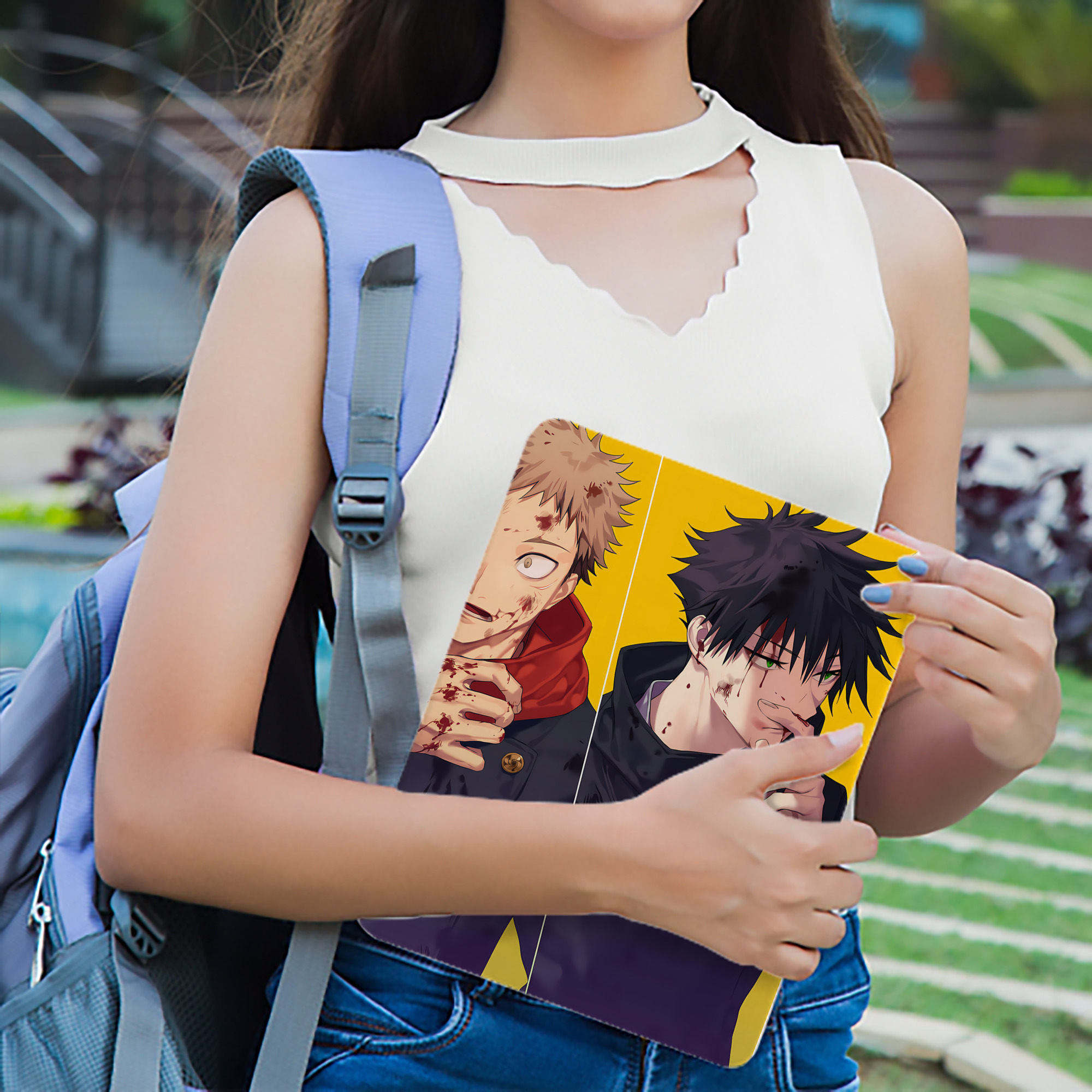 呪術廻戦 Jujutsu Kaisen IPad ケース ブック型 PUレザー TPU 耐衝撃 軽量 薄型 ペン収納なし 全面保護 IPad 各モデル対応