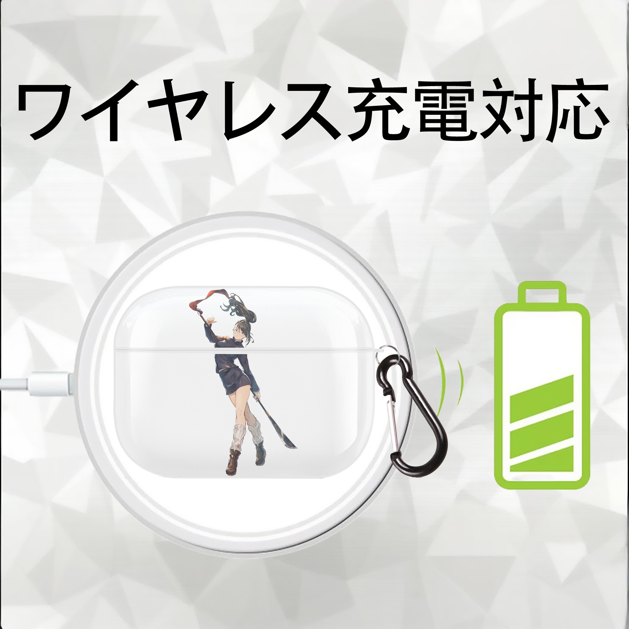 呪術廻戦 Jujutsu Kaisen 【AirPods Pro用】ハードシェル保護ケース 耐衝撃・防指紋・カラビナ付き商品仕様