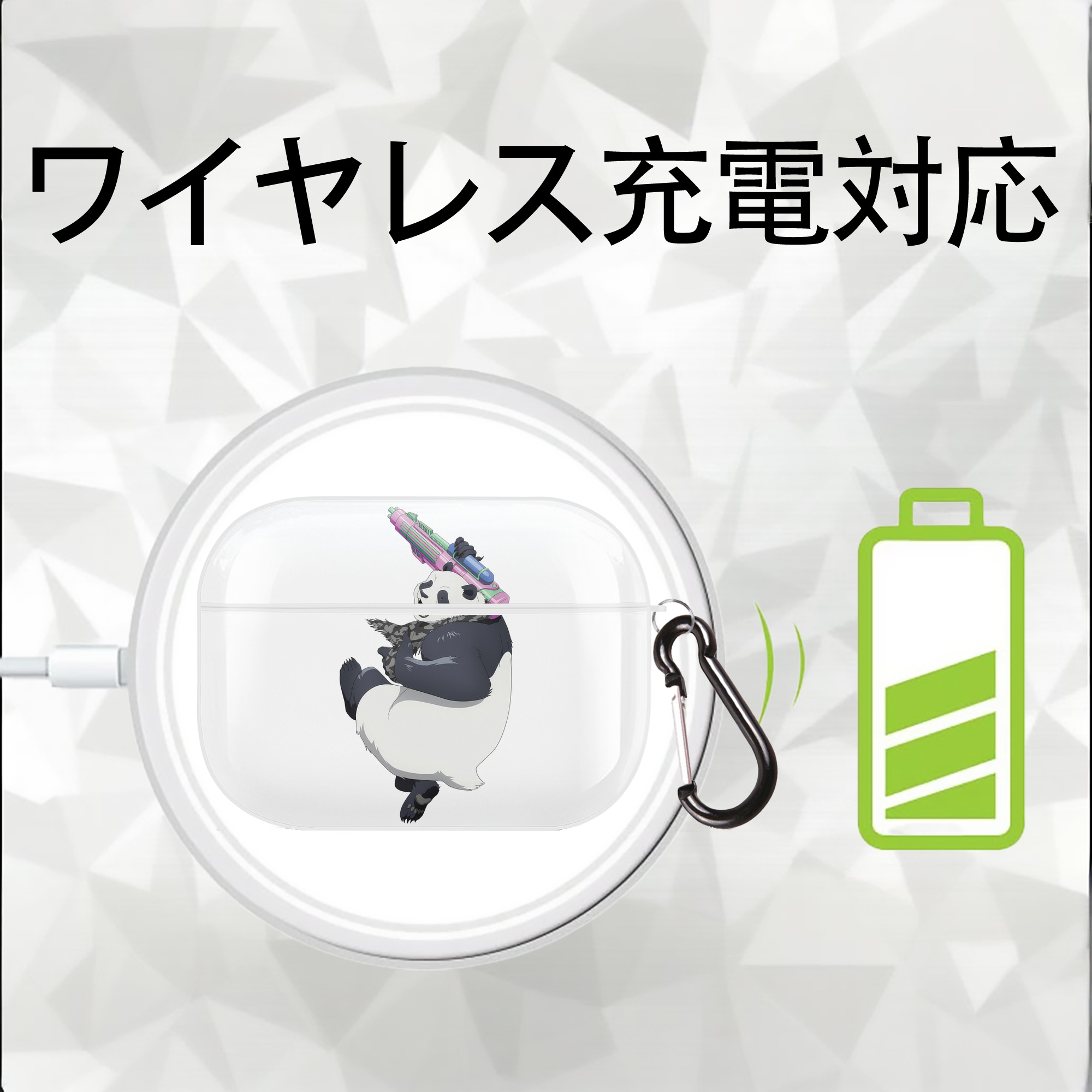 呪術廻戦 Jujutsu Kaisen 【AirPods Pro用】ハードシェル保護ケース 耐衝撃・防指紋・カラビナ付き商品仕様