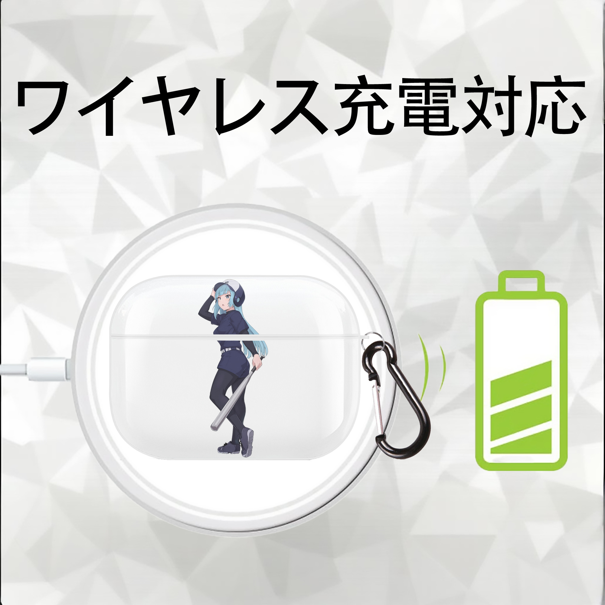 呪術廻戦 Jujutsu Kaisen 【AirPods Pro用】ハードシェル保護ケース 耐衝撃・防指紋・カラビナ付き商品仕様