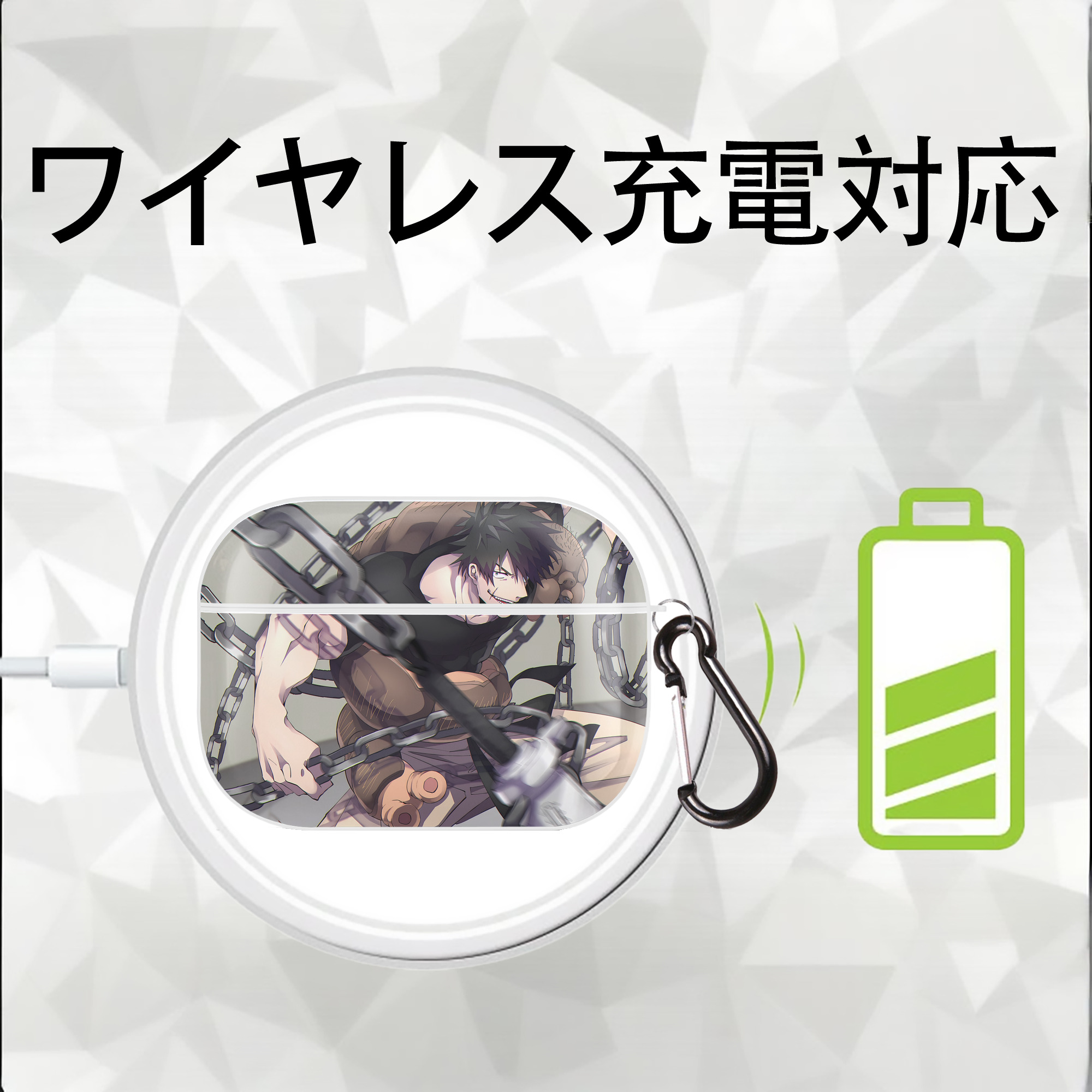 呪術廻戦 Jujutsu Kaisen 【AirPods Pro用】ハードシェル保護ケース 耐衝撃・防指紋・カラビナ付き商品仕様