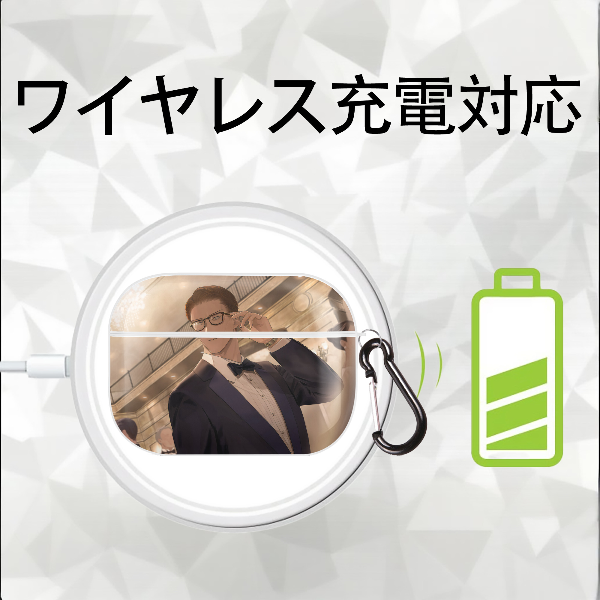 呪術廻戦 Jujutsu Kaisen 【AirPods Pro用】ハードシェル保護ケース 耐衝撃・防指紋・カラビナ付き商品仕様